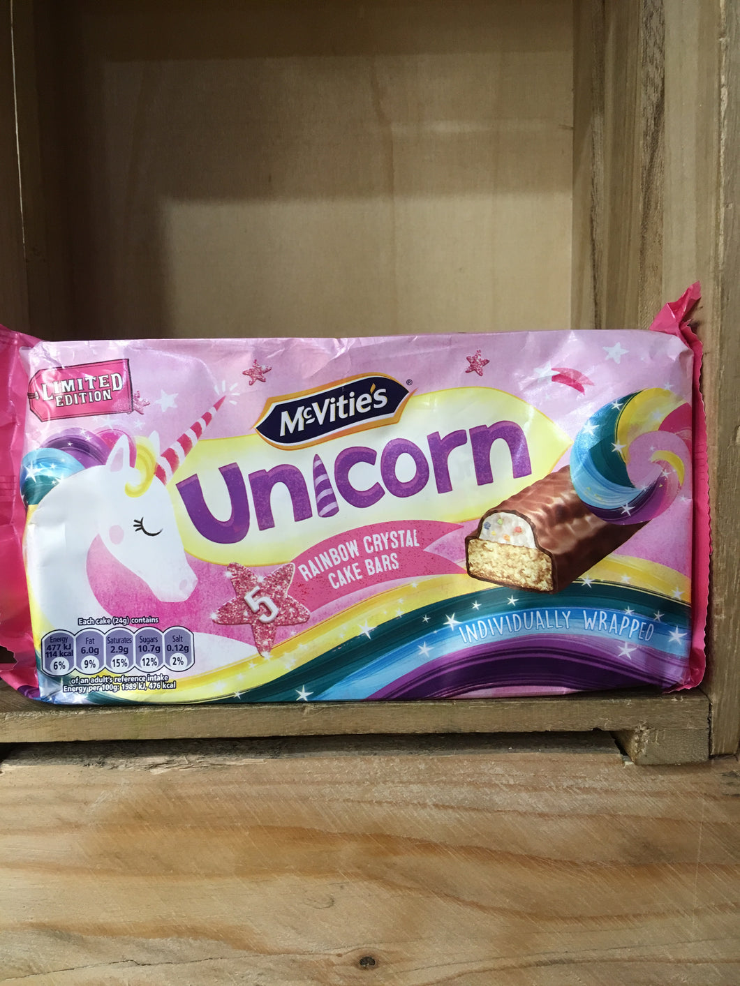 McVitie's Unicorn 5 Rainbow Crystal Cake Bars