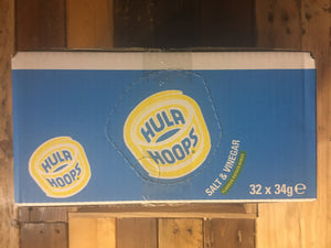 32x Hula Hoops Salt & Vinegar Box (32x34g Handy Pack)