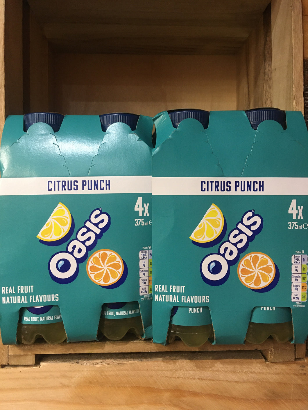 8x Oasis Citrus Punch Fruit Juice Drink (2 Packs of 4x375ml)