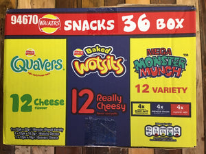 Walkers Snacks 36 box (Quavers, Wotsits & Mega Monster Munch)