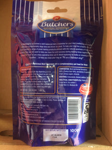 Butchers Delicious Beef Sausages Dog Treat 100g