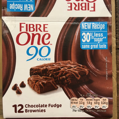 12x Fibre One Chocolate Fudge Brownies (12x24g)