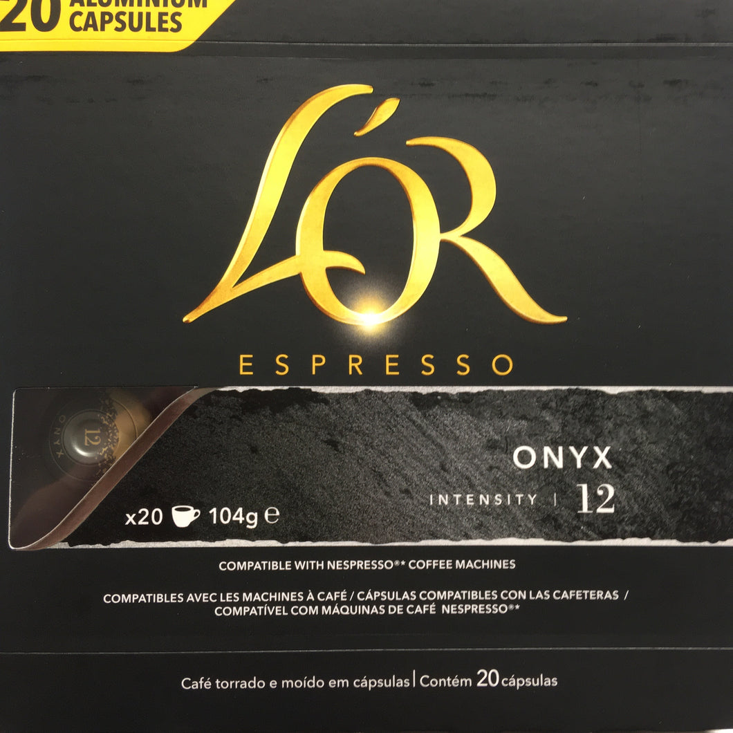 40x L'Or Espresso Onyx Aluminium Nespresso Coffee Capsules (2 Packs of 20 Pods)