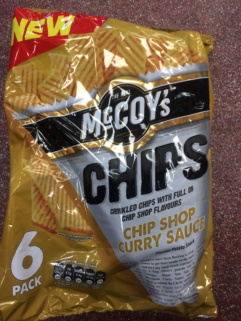McCoy's Chip Shop Curry Sauce Flavour Crisps 6x 25g Pack & Low Price