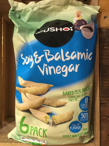 24x Yushoi Soy & Balsamic Vinegar Baked Pea Snacks (4x6x21g)