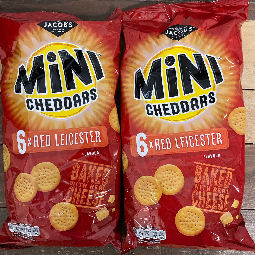Mini Cheedders 12x Jacobs Mini Cheddars Red Leicester (2 Packs of 6x23g) & Low Price ...