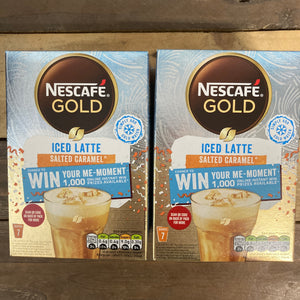 14x Nescafe Gold Salted Caramel Iced Latte Coffee Sachets (2 Packs of 7x14.5g)