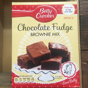 2x Betty Crocker Chocolate Fudge Brownie Mixes (2x415g) - squashed boxes