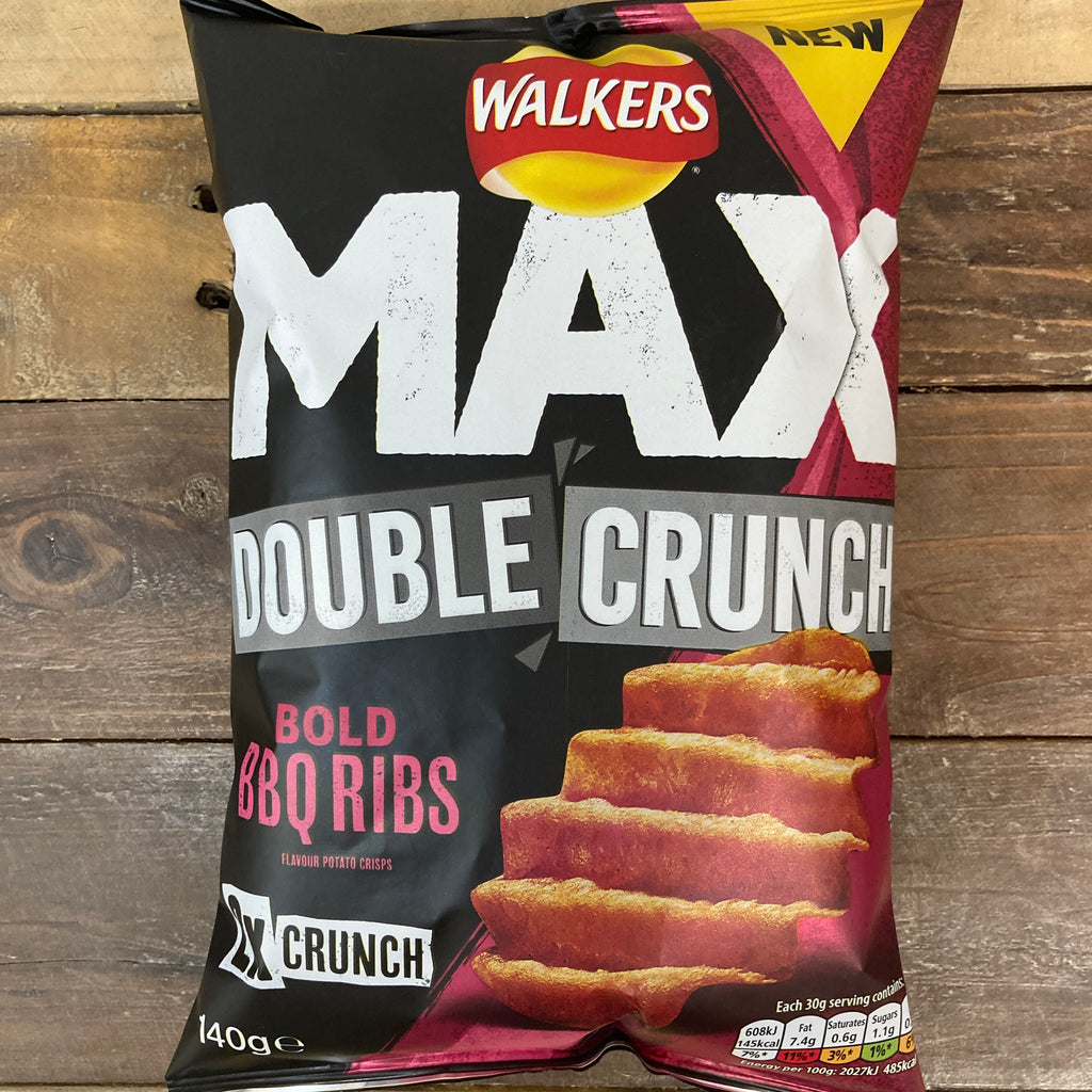 4x Walkers Max Double Crunch BBQ Ribs Crisps Share Bags 4x140g Low 4x-walkers-max-double-crunch-bbq-ribs-crisps-share-bags-4x140g-low