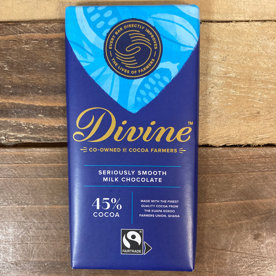 Divine 45% Rich Milk Chocolate Bars 90g