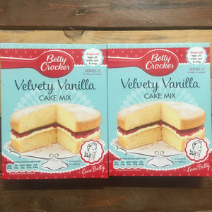 2x Betty Crocker Velvety Vanilla Cake Mixes (2x425g)