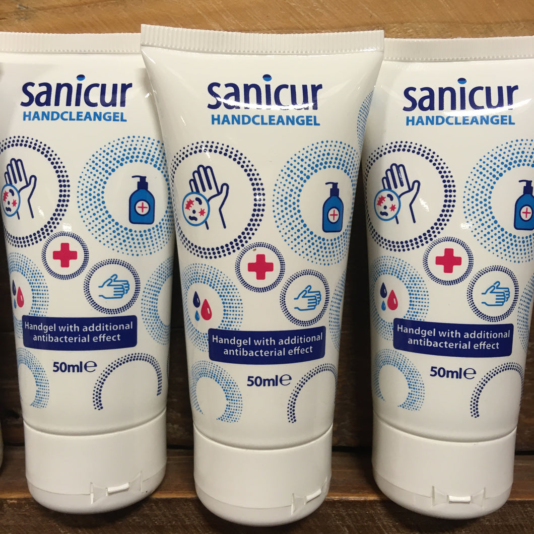 4x Sanicur Sanitiser Hand Clean Gels with Antibacterial Effect (4x50ml)