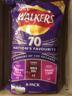 Walkers 70 Years Variety Pack 6x25g