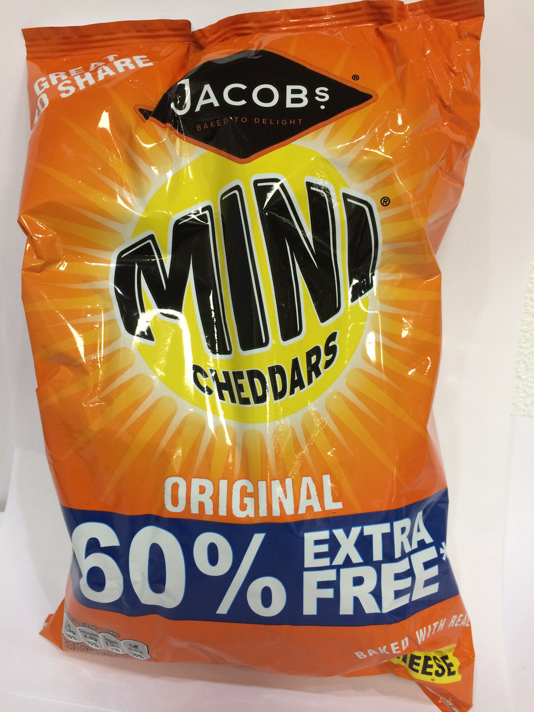 Jacobs Mini Cheddars 60% Extra Free 200g