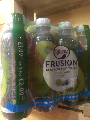 12x Ribena Frusion Blackcurrant Water Infused with Kiwi (12x420ml)