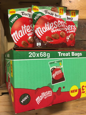 20x Maltesers Buttons Mint Chocolate £ Sharing Bags (20x68g)