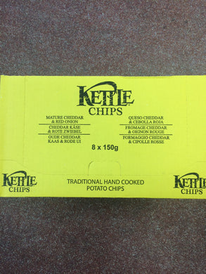 Kettle Chips Mature Cheddar & Red Onion Box of 8x150g Bag