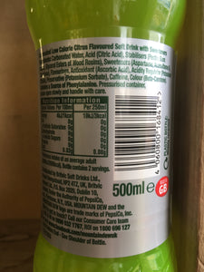 12x Mountain Dew No Sugar Citrus (12x500ml)