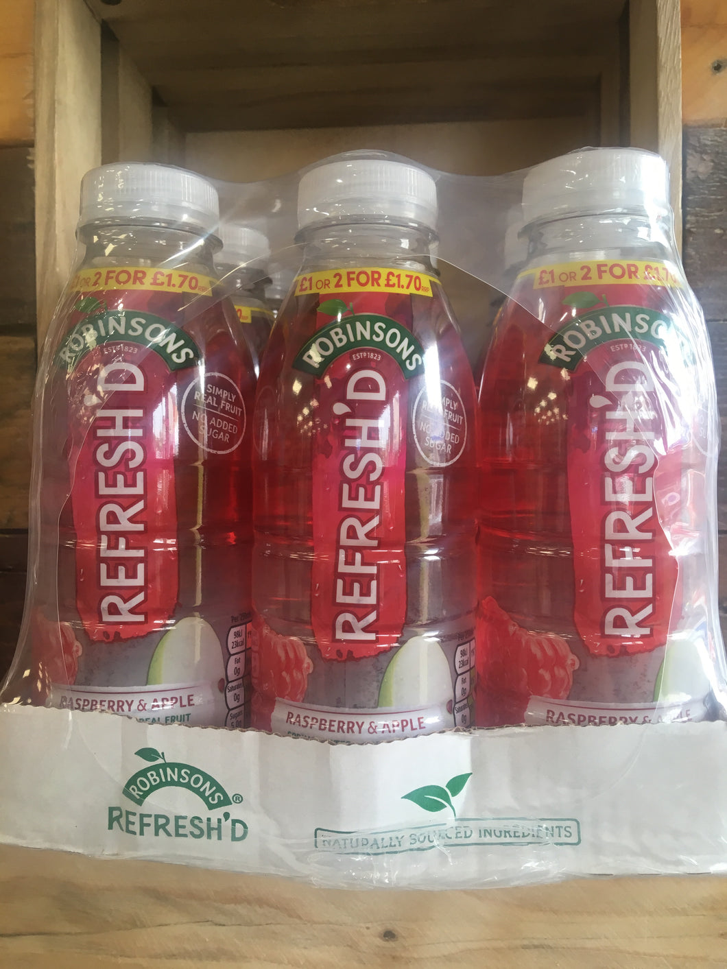 Rominsnos Raspberry 12x Robinsons Refresh'd Raspberry & Apple Spring Water (12x500ml) & Low ...