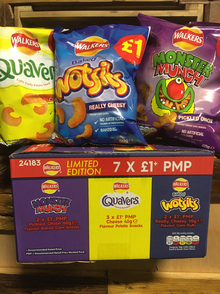 Walkers 7x Share Bags (3x Quavers, 2x Wotsits & 2x Monster Munch) & Low ...