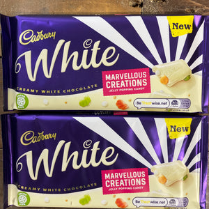3x Cadbury Marvellous Creations White Choc Jelly Popping Candy Bars (3x160g)