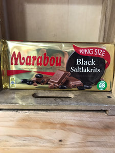 1.1Kg of Marabou King Size Black Saltlakrits Swedish Milk Chocolate (5 Bars of 220g)
