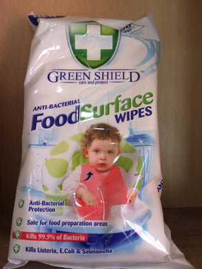 Green Shield Anti-Bacterial Food Surface 50x Wipes