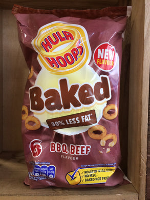 Hula Hoops Baked BBQ Beef Flavour 6 Pack 6x 25g Bags