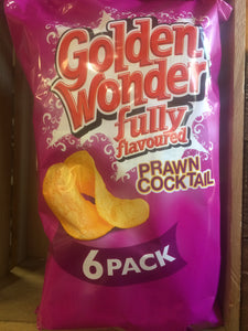 24x Golden Wonder Prawn Cocktail Crisps (4x6 Packs)