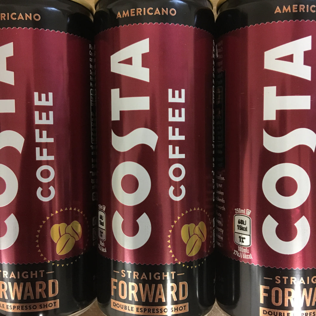 12x Costa Americano Coffee Energy Drink (12x250ml)