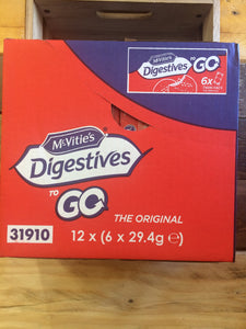 12x McVitie's Digestives To Go Twin Pack Biscuits 6x 33.3g (Case)