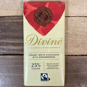 Divine White Chocolate with Strawberries Bars 90g