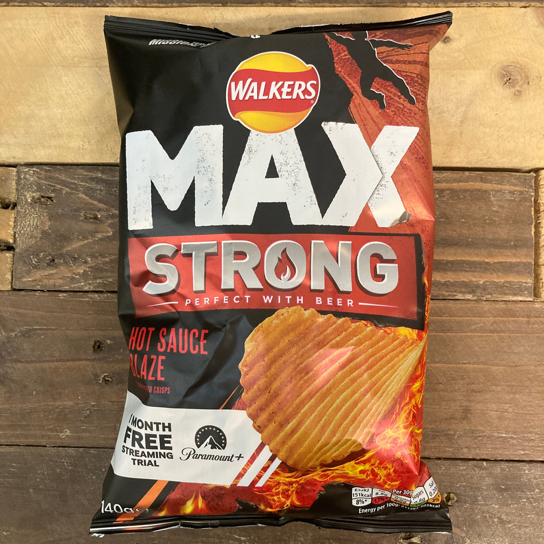 Walkers Max Hot Sauce Blaze Crisps 140g