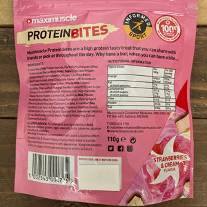 6x MaxiMuscle Protein Bites Strawberries & Cream Bags (6x110g)