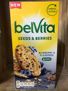 12x Belvita Blueberry & Flaxseeds Biscuit Packs (2 Boxes of 6)