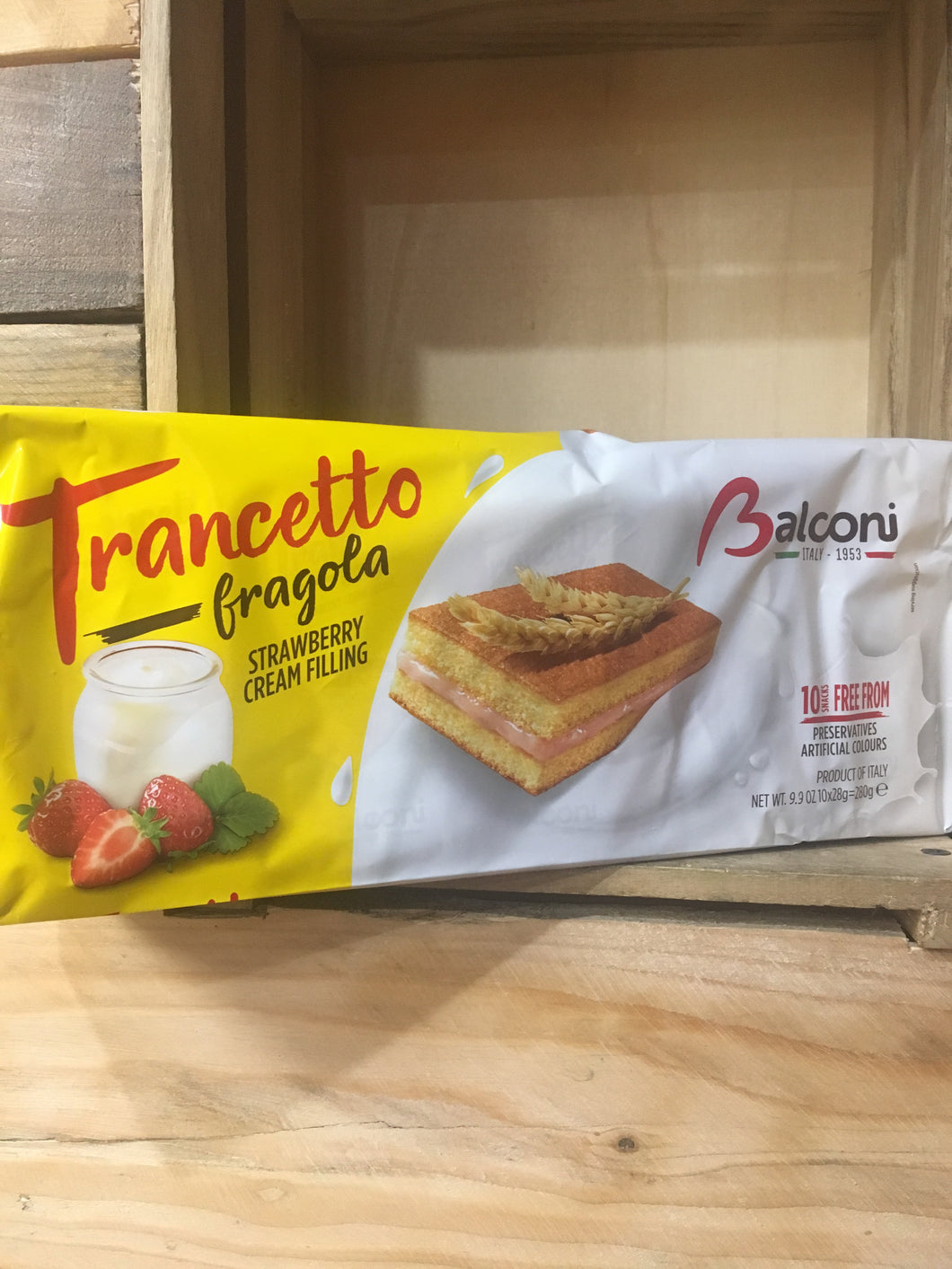 Balconi Trancetto Fragola Strawberry Cream Filling 10 Mini Cakes 280g