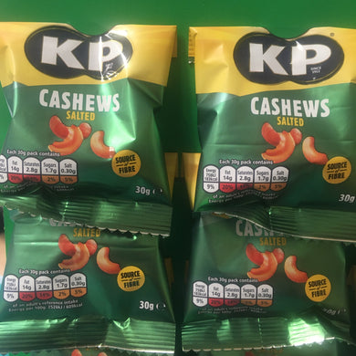 4x KP Roasted Salted Cashew Nuts Bags (4x30g)