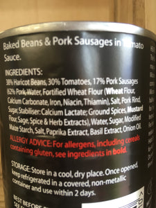 Bonners Baked Beans & Pork Sausages in Tomato Sauce 400g