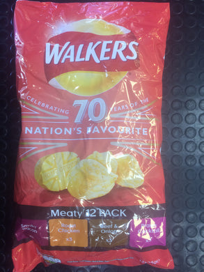 Walkers Meaty Variety Crisps 12x25g