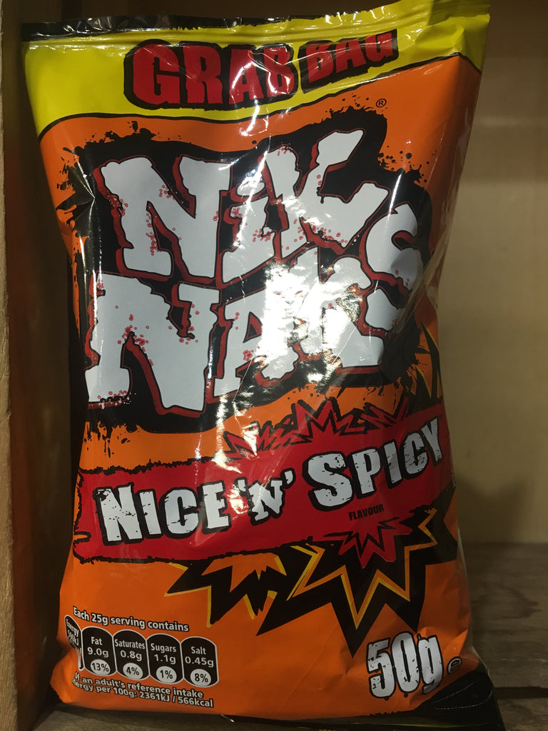 36x Nik Naks Nice 'N' Spicy Flavour Grab Bag Corn Snack (36x50g) & Low ...