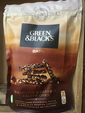 Green & Black's Bark Hazelnut & Crushed Salted Corn Dark Chocolate 120g