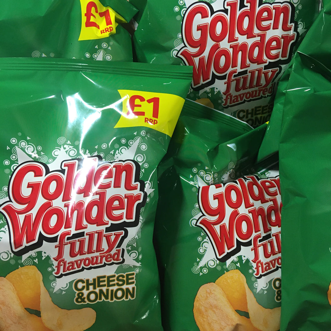5x Golden Wonder Cheese & Onion Crisps Sharing Bags (5x75g)