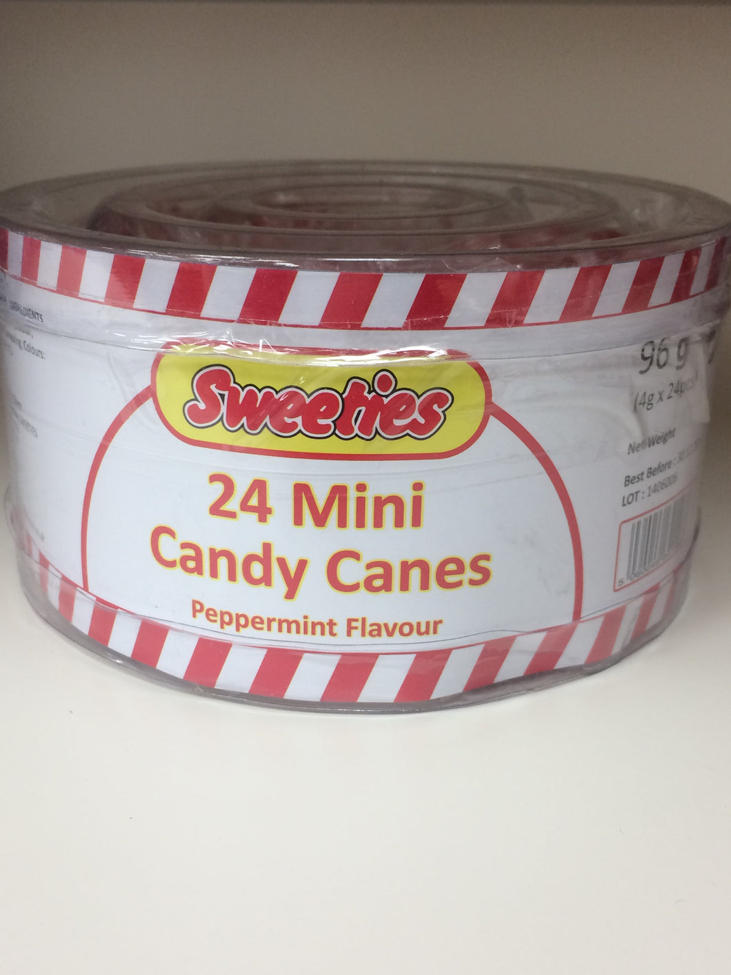 Sweeties 24x Mini Candy Canes Peppermint Flavour 96g