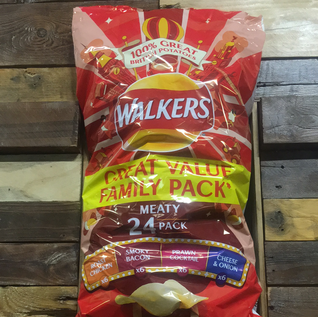 24x Walkers Meaty Variety Crisps (24x25g)