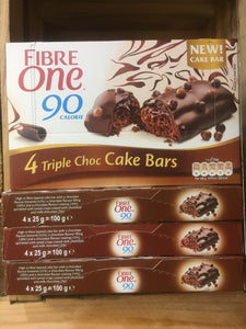 20x Fibre One Triple Chocolate Cake Bars (5 Packs of 4x25g)