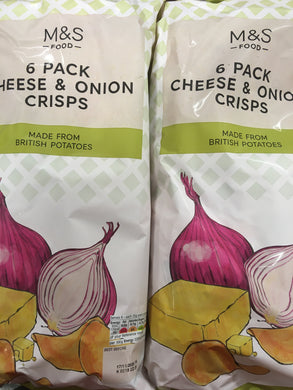 24x Packets of M&S Cheese & Onion Crisps (4 Packs of 6x25g)