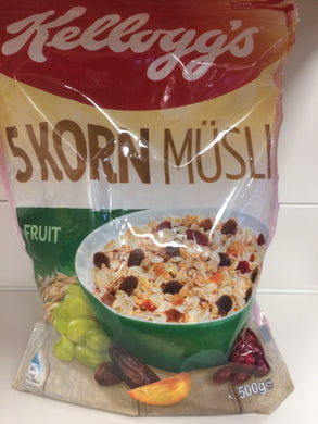 Kelloggs 5 Korn Musli with Fruit 500g