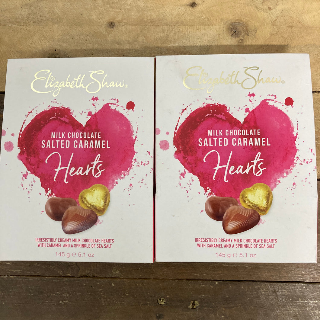 Elizabeth Shaw Milk Chocolate & Salted Caramel Hearts 145g