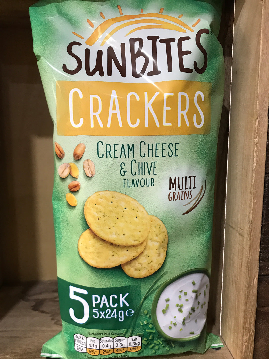 Sunbites Crackers Cream Cheese & Chive 5x24g
