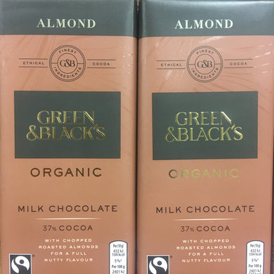 3x Green & Black's Organic Milk Almond Chocolate Bars (3x90g)